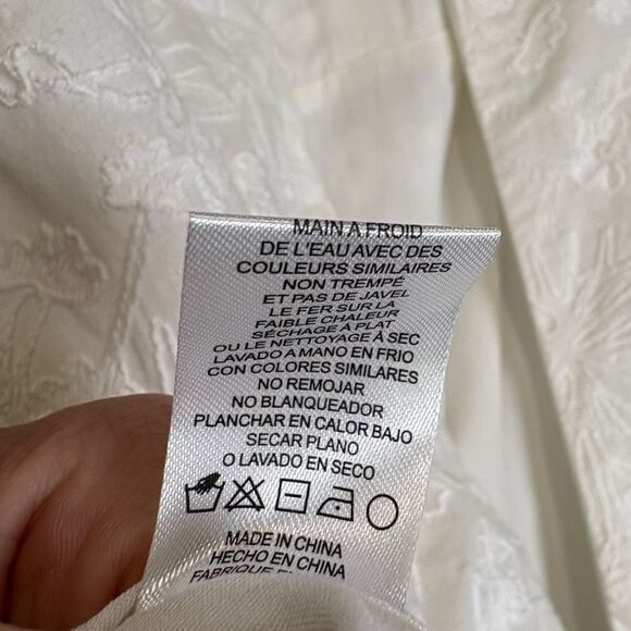 Adelyn Rae White Embroidered Lace Dress M Asymmetrical Hem Bridal Shower - Picture 6 of 7